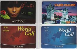 4 verschiedene Schweizer Prepaid Telefonkarten