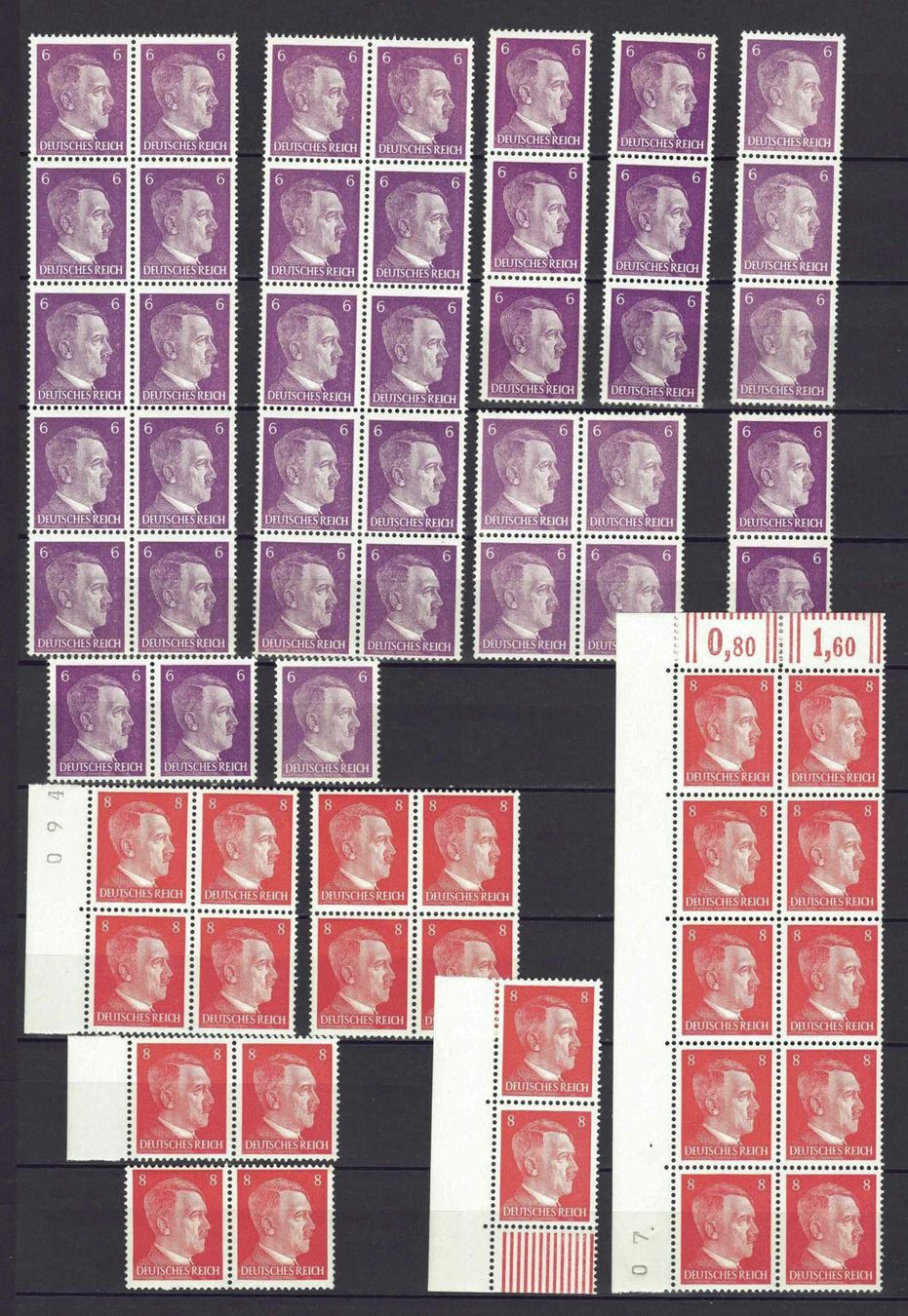 Tutti i francobolli: DR Adolf Hitler Bogen und Bogenteile postfr** – Usato da Basel venduto da Pfefferschootte 3