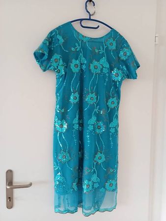 Pailettenkleid/Oberteil türkis schön ab 1Fr.!