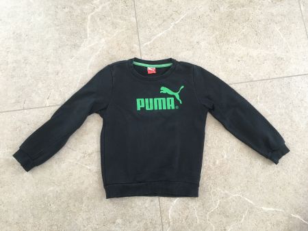 Puma Sweatshirt Gr. 128 schwarz grün Sport Herbst