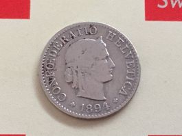 5 Rappen 1894 -ss, nur 2,0 Mio!