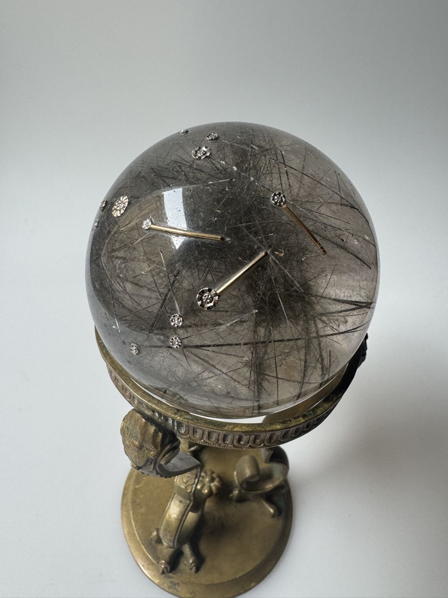 Minerali & Pietre curative: Sfera cristallo con oro e diamanti – Usato da Genève venduto da GenevasWunderkammer 4