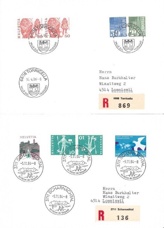 Alle Briefmarken: 10 Belege mit Werbedatumstempel – Gebraucht aus Bellach von qsearch 4
