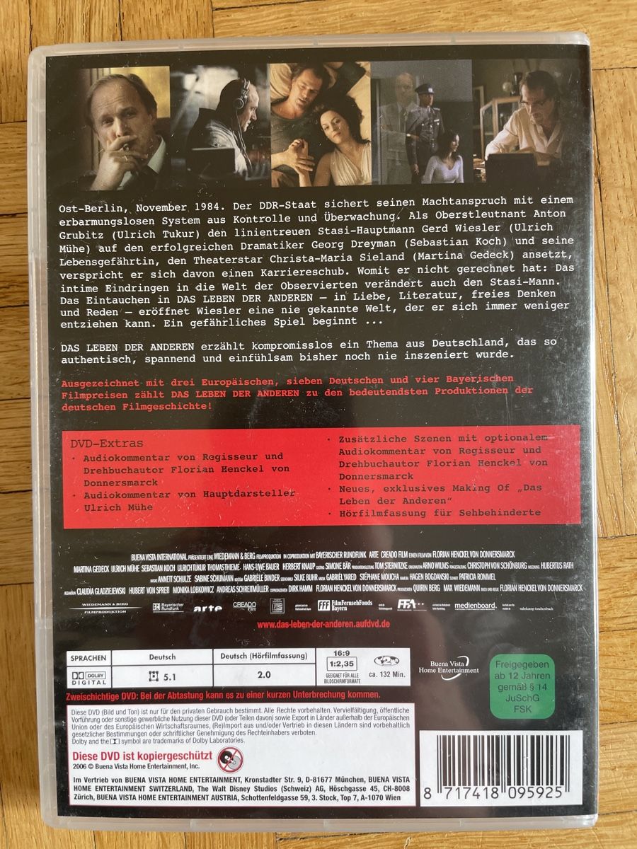 Tutti i DVDs: Das Leben der Anderen - DVD Top Zustand – Usato da Zürich venduto da Mr.Mauri83 1