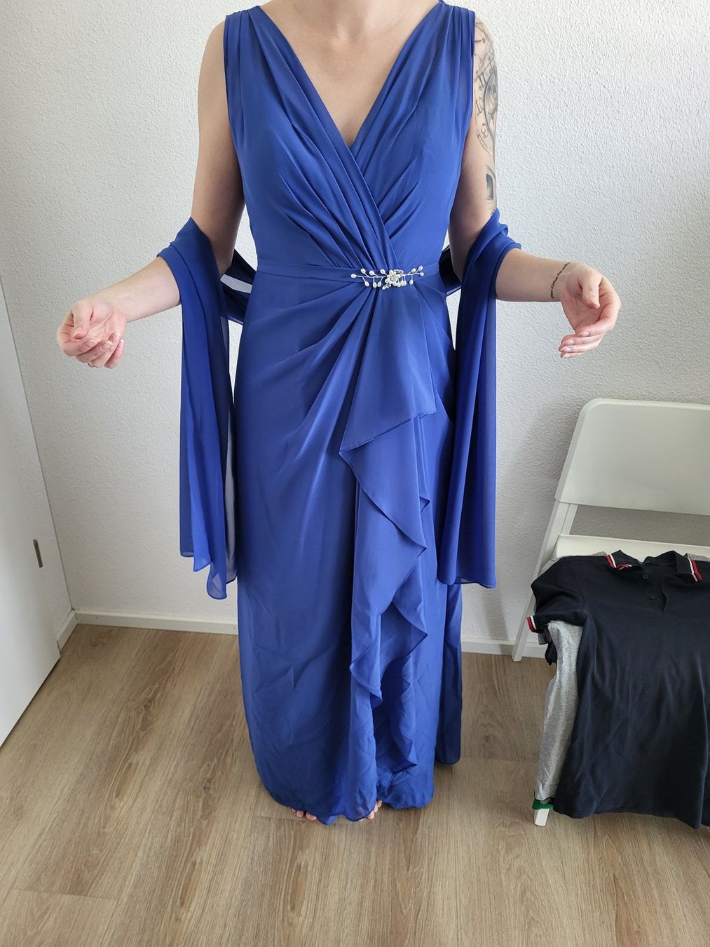 Vestiti: Chiffon Kleid blau Grösse 38 – Usato da Ennetbürgen venduto da Ribi8 2