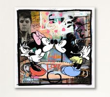 Mickey Mouse Urban Pop Art Kunst Bild Love Elvis Kissing
