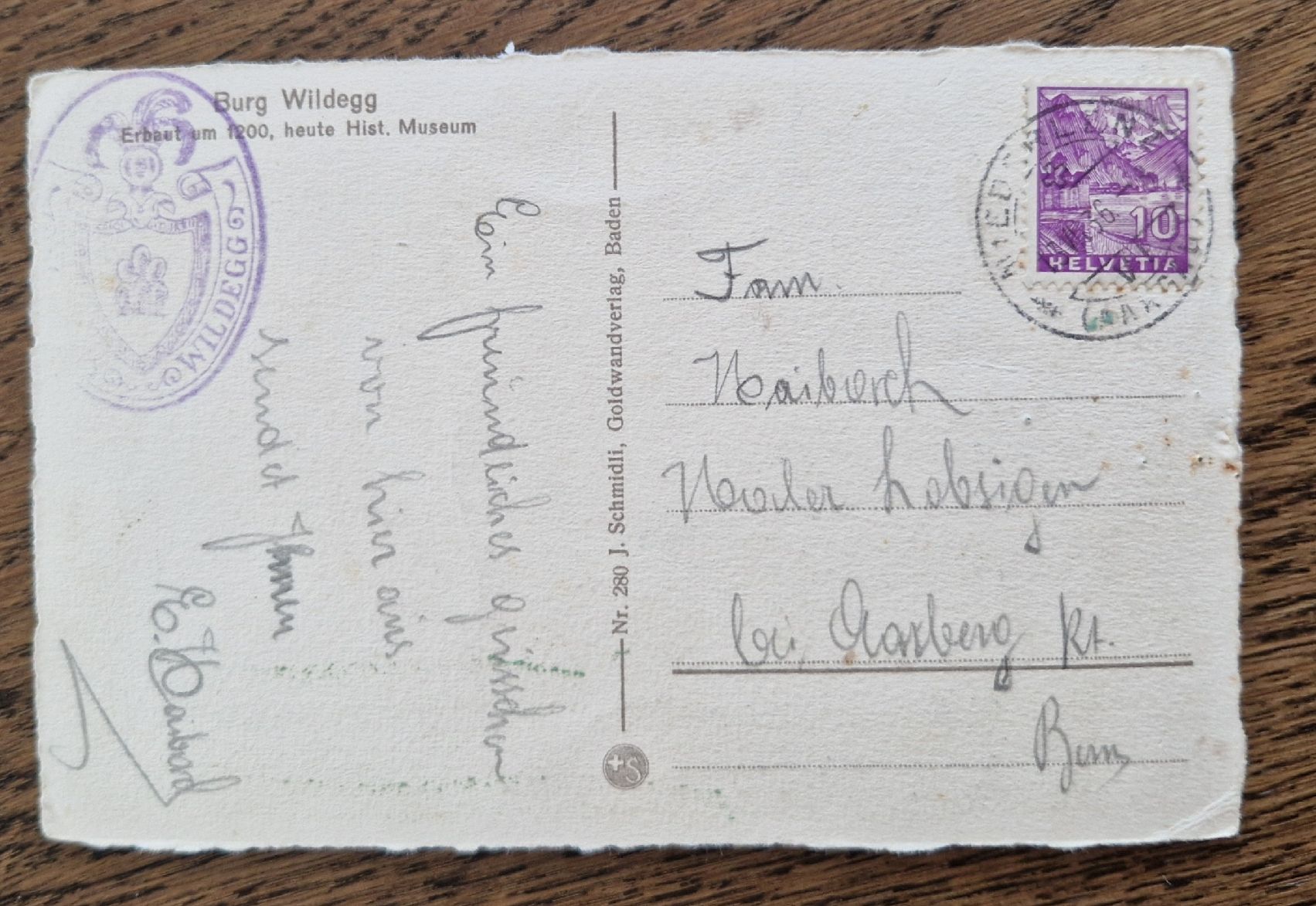Cartoline postali: Burg Wildegg 1936 – Usato da Ebikon venduto da Donar50 1