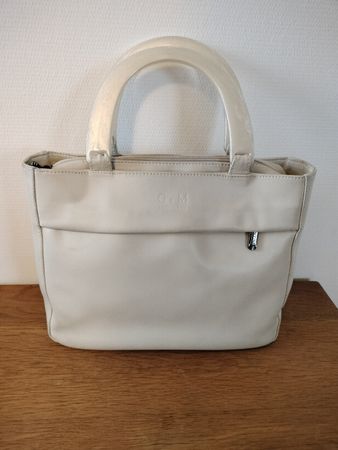 G&M MontiniBag, Handtasche, creme Leder