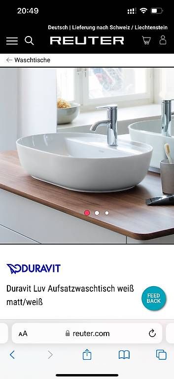 Duravit Lavabi & lavandini: Auflagewaschbecken Duravit Luv NEU – Nuovo e nell'imballaggio originale da Oberwil BL venduto da cammers