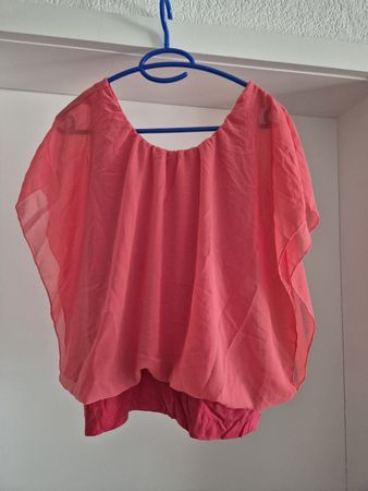Bluse mit Fledermausärmeln, Koralle, One Size
