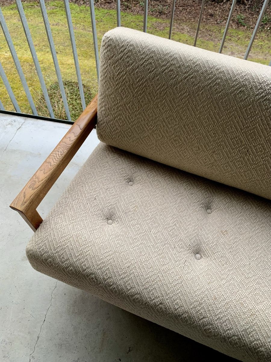 Divani: midcentury Schlafsofa Eichenholz | Wollbezug 1960 – Usato da Fribourg venduto da GBT42 4