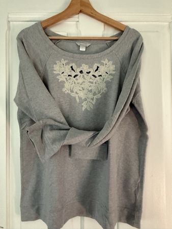 Garnet Hill Damen Sweatshirt, Grau, Grösse L, Top Zustand!