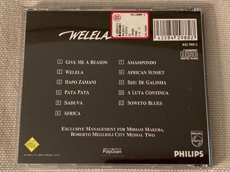 CD: CD, Miriam Makeba, Welela – Usato da Baden venduto da Yoyo1 1