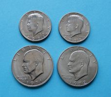 Münzen USA 2 x 1 Dollar,  2 x 1/2 Dollar