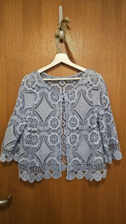 🩵Hübsches Boho Jäckchen in Häckeloptik hellblau Grösse M🩵
