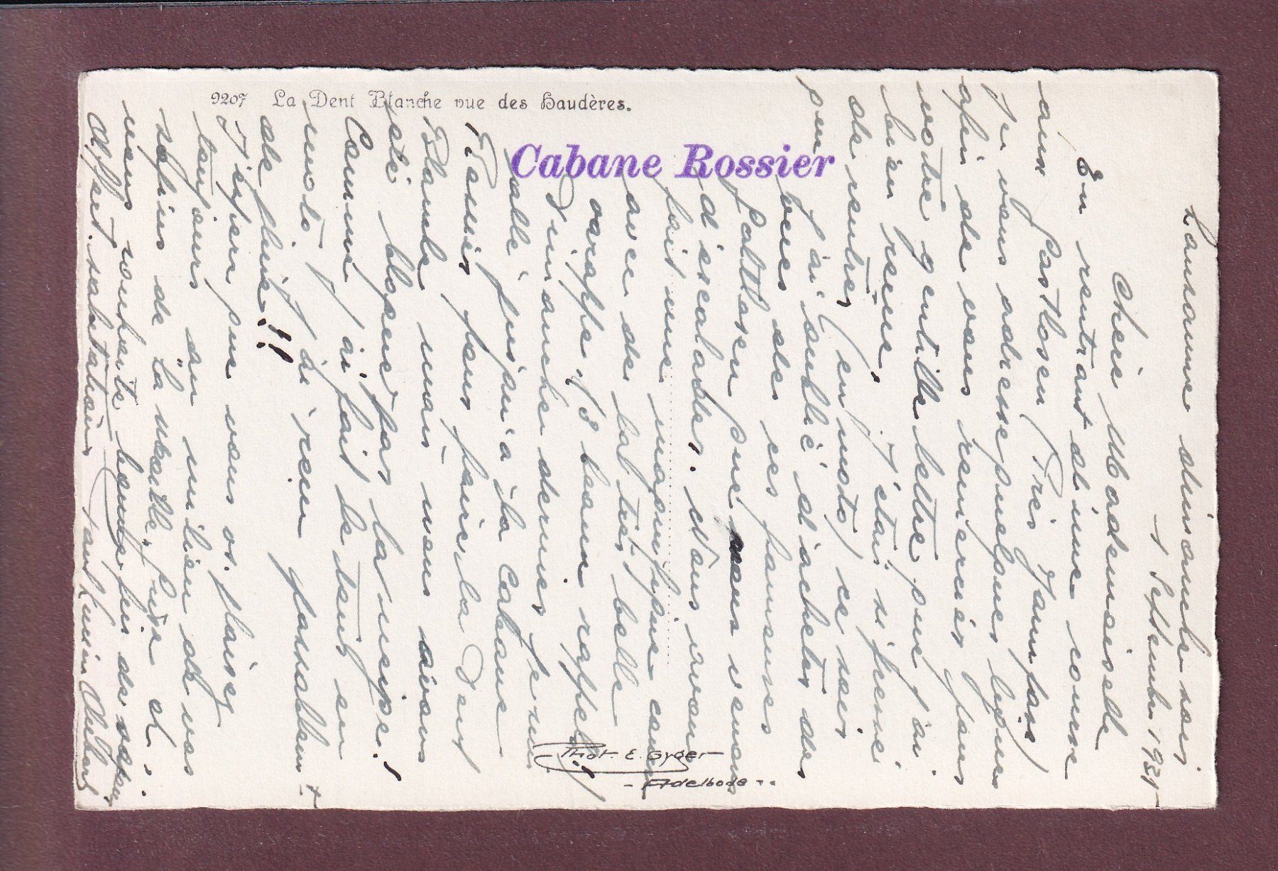 Cartoline postali: DENT BLANCHE vue des Haudères – Usato da Pully venduto da nicecards 1