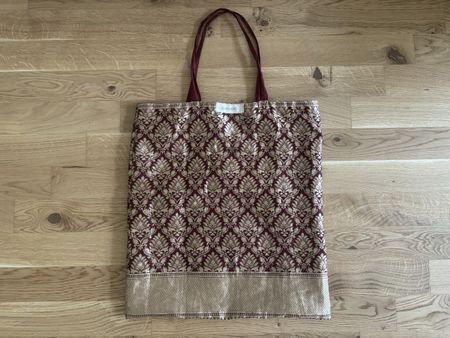 Khasto Shopper / Stofftasche: Bordeaux & Gold