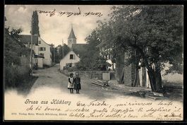 Kilchberg, Strassenpartie mit Kirche und