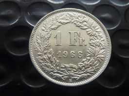 Silber 1 Fr.  1966  -  ungereinigt  -