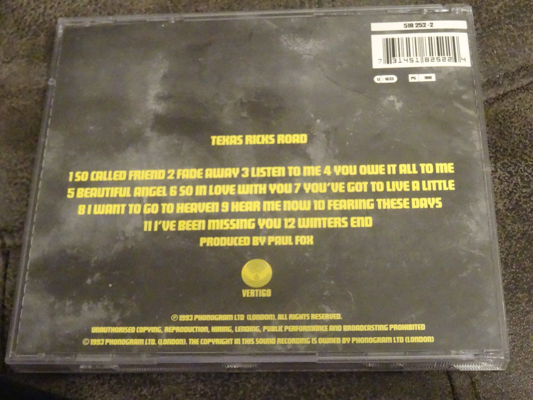 CDs: Texas - Ricks Road CD – Gebraucht aus Olten von Disc-Ausverkauf 1