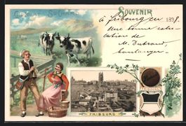 Fribourg, Chocolat Suchard, Stadtwappen,