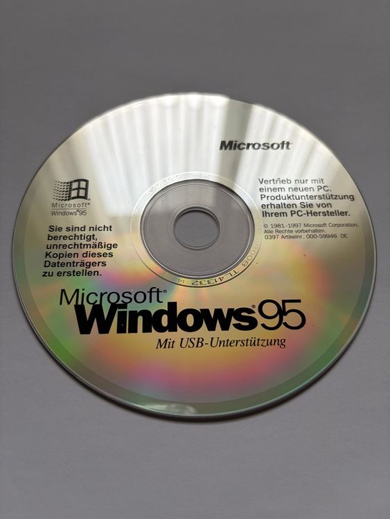 Original Microsoft Windows 95 CD OEM (Gebraucht) in Grüningen für CHF 9 ...