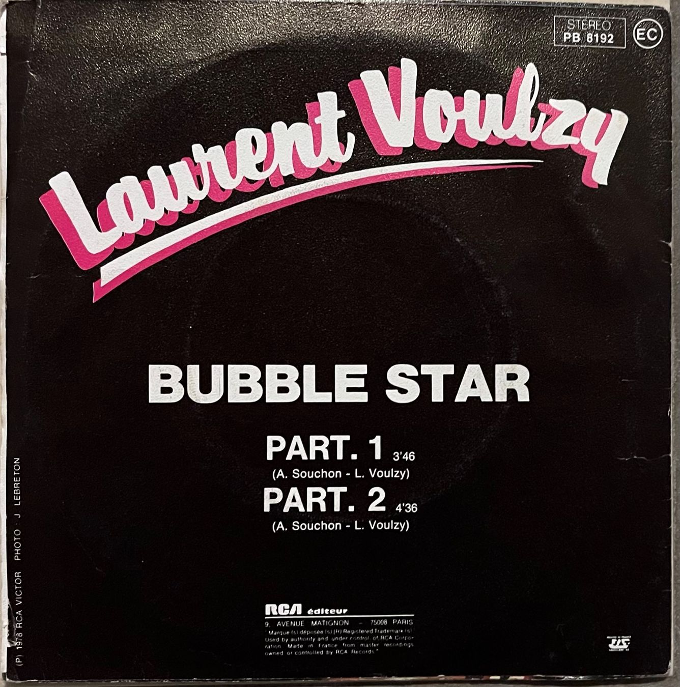Vinyles: LAURENT VOULZY - BUBBLE STAR – D'occasion à Bussigny par vinyl-pas-cher 1