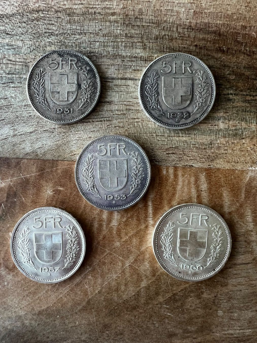 Tutti le monete: 5 Silber-Fünffränkler – Usato da Bremgarten b. Bern venduto da Hase59