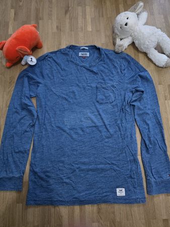 T-shirt manches longues Tommy Hilfiger bleu, taille M 