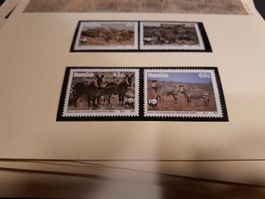 Timbres Namibie Zèbres WWF - Set de 4 timbres rares!