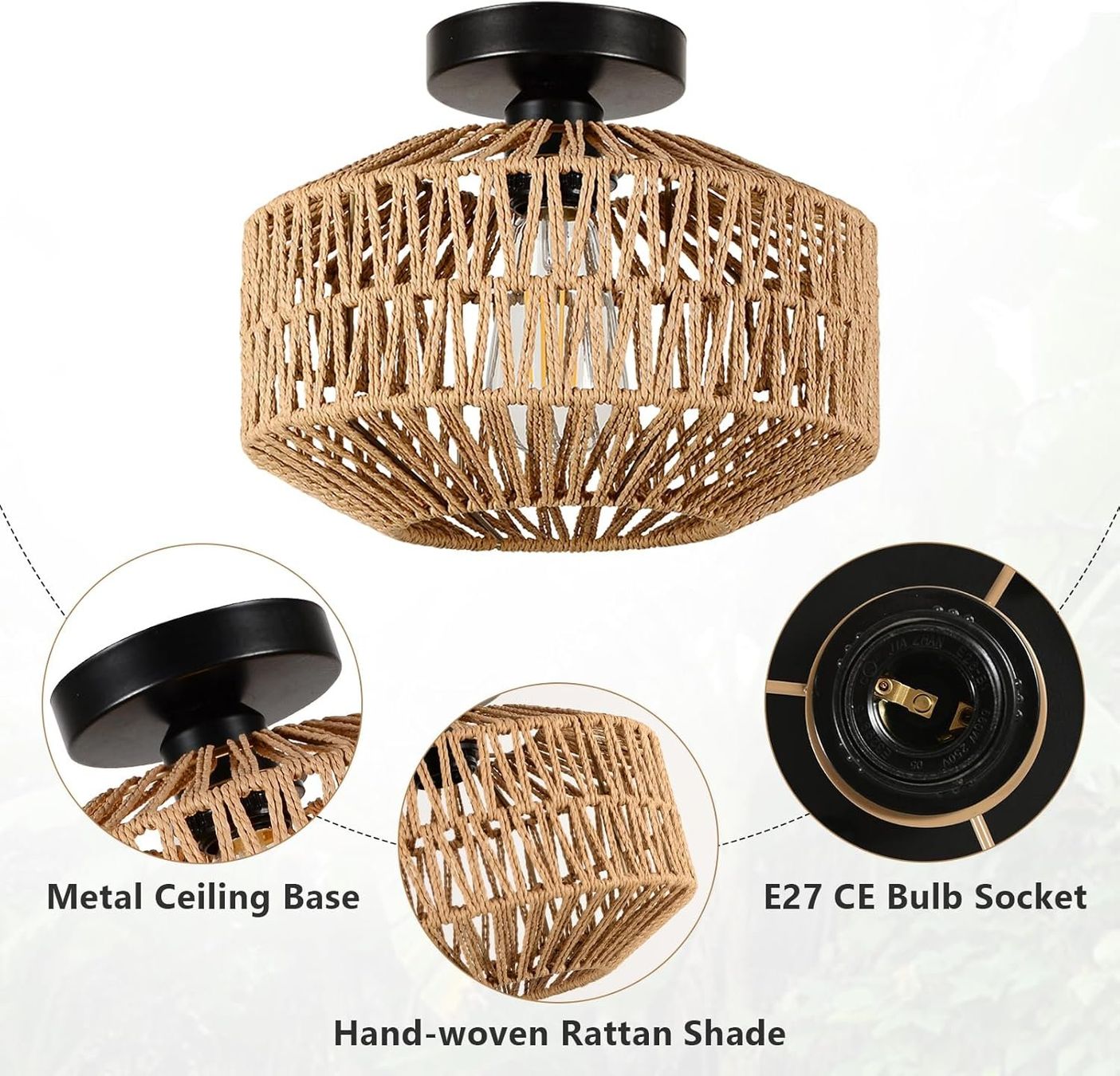 Lampadari & plafoniere: Deckenleuchte aus Ratta – Nuovo e nell'imballaggio originale da Gränichen venduto da omniadeals 4