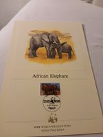 Carte WWF éléphants d'Afrique, timbre Ouganda 1983 🐘
