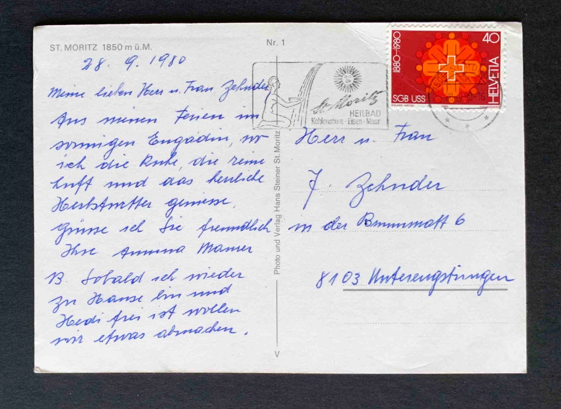 Cartoline postali: AK ST MORITZ – Usato da Goldau venduto da artelier1 1