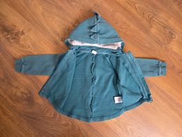 Kapuzenjacke, Sweatjacke, Jacke petrol Gr. 98