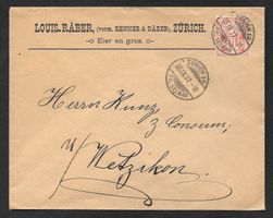 Zürich illustriert. Brief Louis Räber Eier en gros 26.9.1907