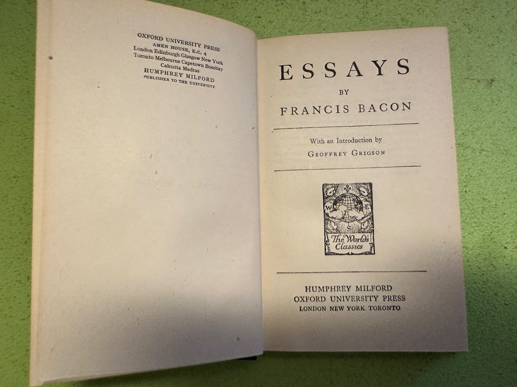 Libri: Francis Bacon: Essays. – Usato da Zürich venduto da allp 1