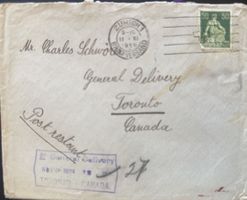 Schweiz Brief 1926 Zürich–Toronto General Delivery Kanada