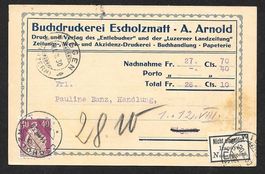 Escholzmatt illustr. Postkarte A. Arnold Buchdruckerei 1930