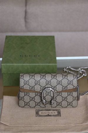 GUCCI Ophidia GG Marmont Mini Wallet Chain Gris - 2022 