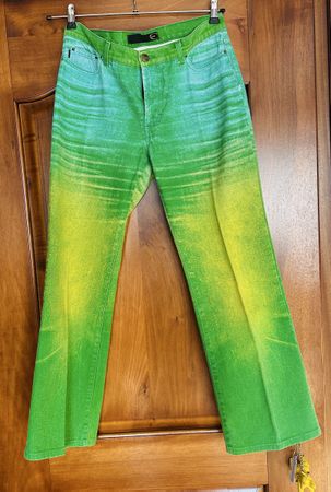Just Cavalli Jeans, Italienische Mode, Grün/Gelb, 