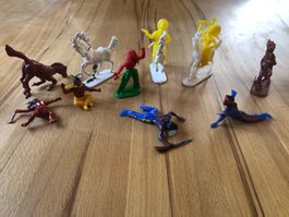 12x Western Figuren 1960er | Cowboy Indianer West Germany