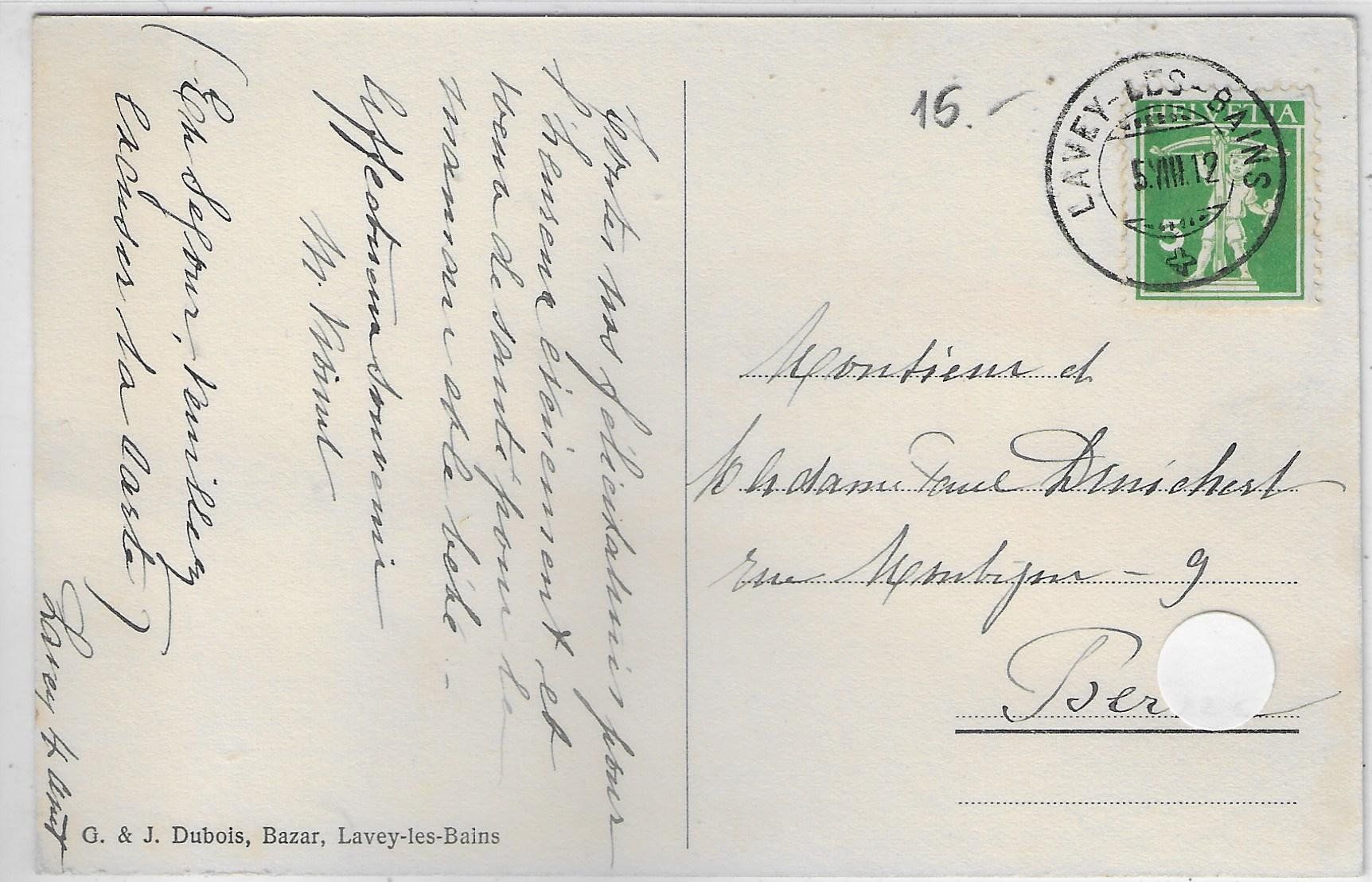 Cartoline postali: Lavey-les-Bains - Vue generale – Usato da Ettingen venduto da Kartenplanet 1
