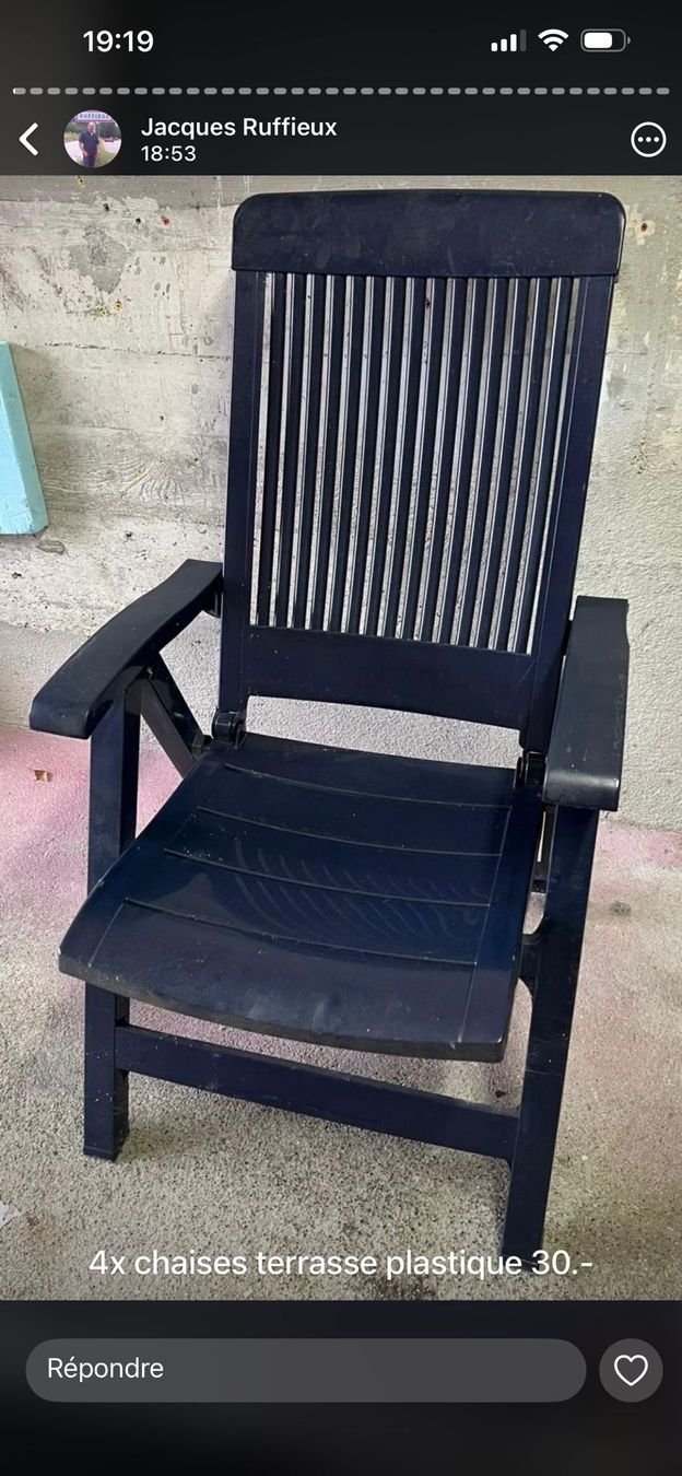 Sedie: 4  chaises de terrasse – Usato da Moutier venduto da cat365
