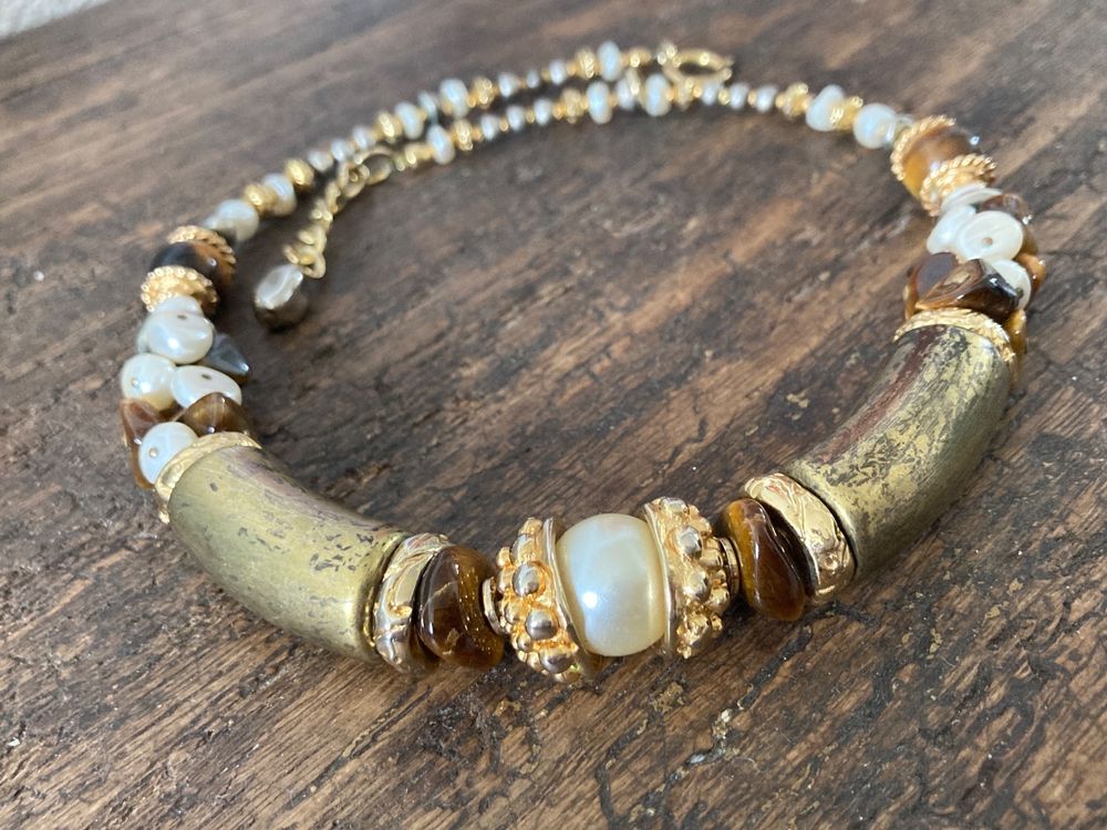 Collier Ancien à Perles – Bijou Vintage Sans Marque – Élégance Intemporelle (occasion)