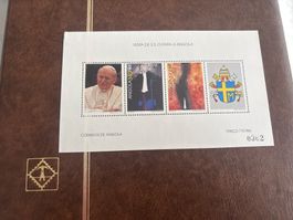 Briefmarkenblock Angola Papstbesuch gebraucht 1992