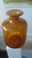 Glasvase mit Luftblasen helles braun 15 cm