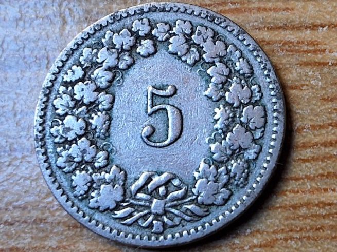 Tutti le monete: 5 Rappen 1899 – Usato da Münchenstein venduto da purbach1 5