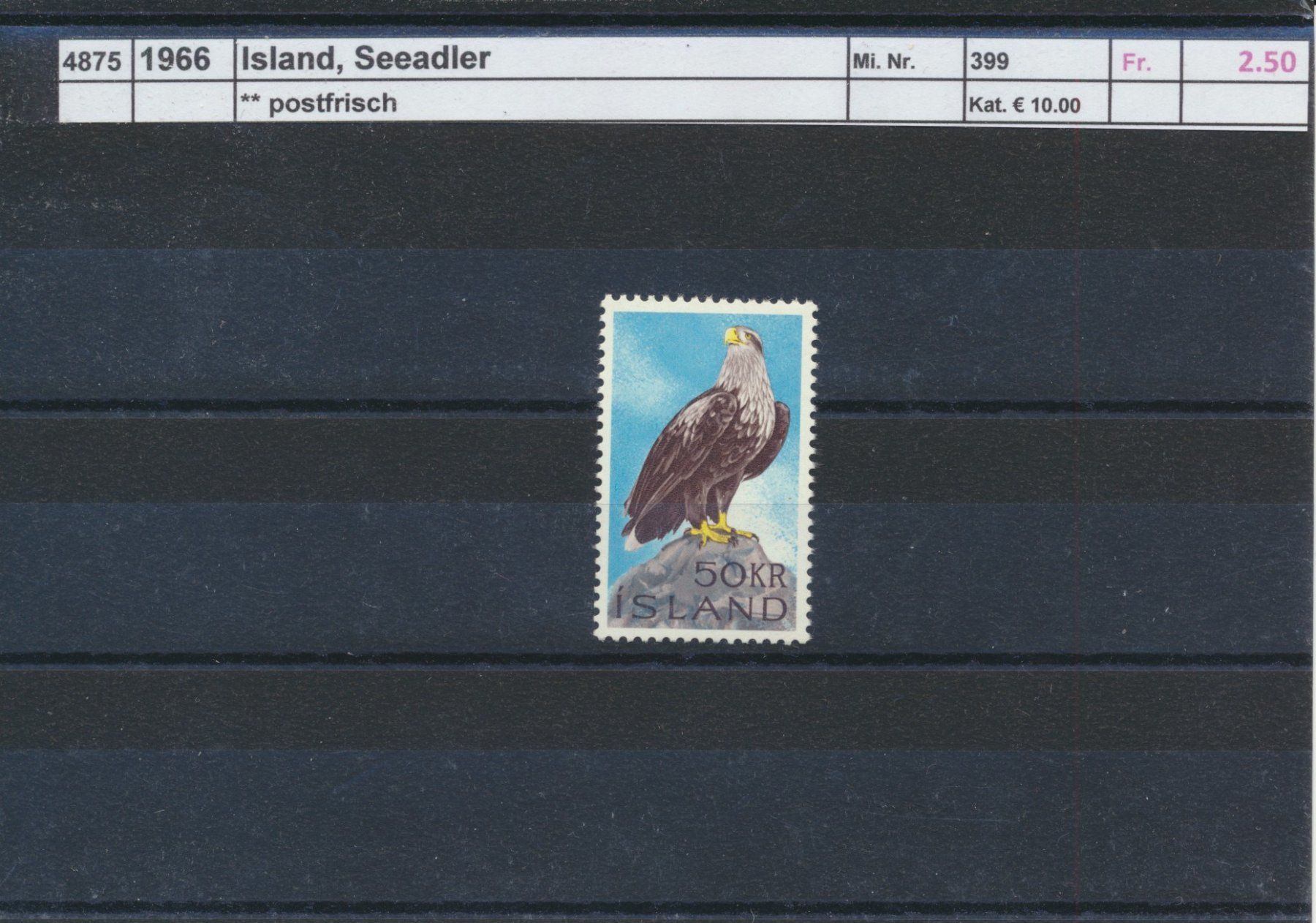 Alle Briefmarken: 1966 Island, "Seeadler", ** postfrisch – Neu (gemäss Beschreibung) aus Winterthur von Zupogeru
