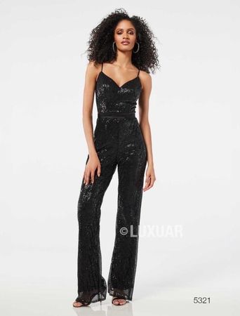 Schwarzer Pailletten Overall Gr. 32/34 Party   Festli