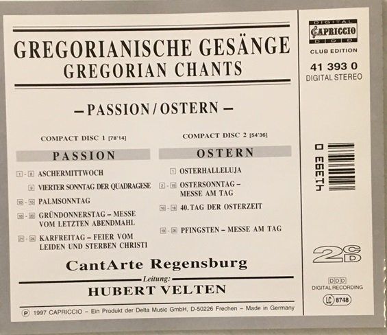 CD: Gregorianische Gesänge - Passion / Ostern – Usato da Grüningen venduto da azulblanco 1